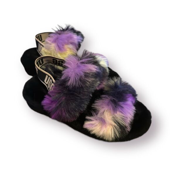 UGG Womens Oh Yeah Tie Dye Slide Slip On Sling Back Magnolia Purple Size 8 - Picture 5 of 8